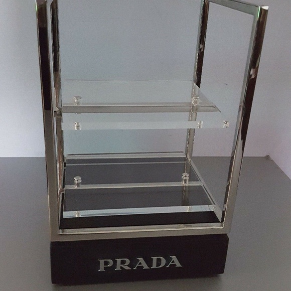 NEW PRADA STEEL&LUCITE 2 TIER/SHELF VANITY DISPLAY - Picture 7 of 8